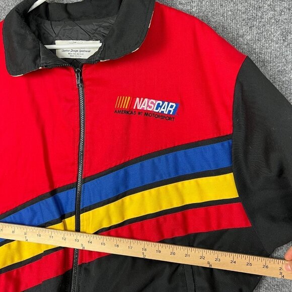 VTG 90s XL Men’s‎ NASCAR Quilted Embroidered Jacket Multicolor Made In USA LOGO - Picture 7 of 11